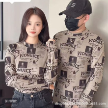 品牌折扣清仓外贸女装春秋新款半高领印花打底衫大码洋气长袖T恤