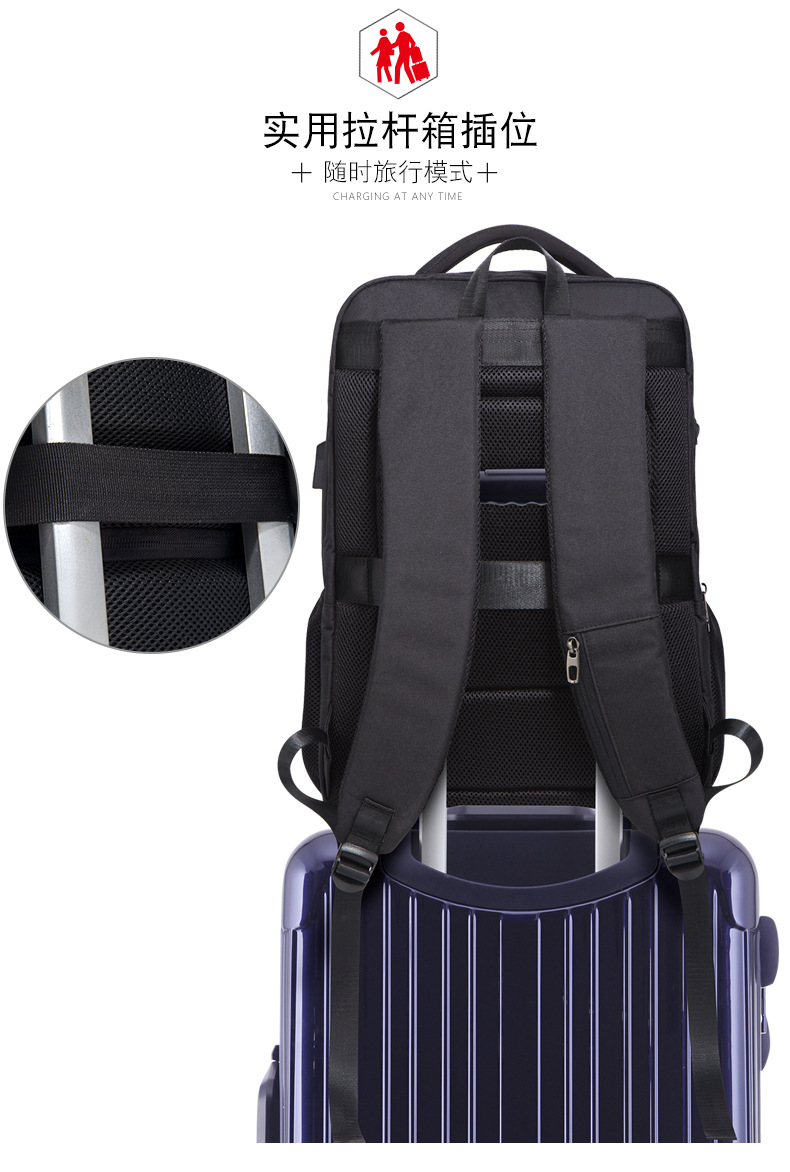 New Cross-Border Men's Backpack Large Capacity Oxford Fabric Backpack Printed LOGO Business Computer Backpack Travel Bag