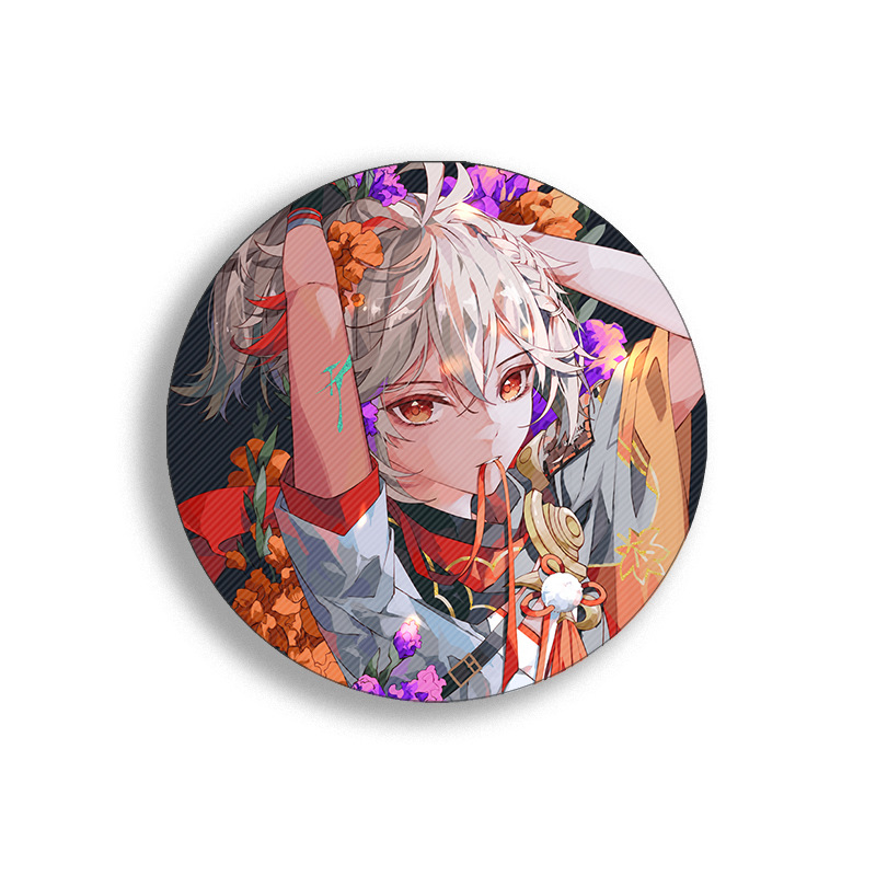 58mm Game Genshin Impact Brooch Pins Anime Badge Cosplay Yae Miko Xiao Zhongli Accessories For Clothes Backpack Decoration Gift