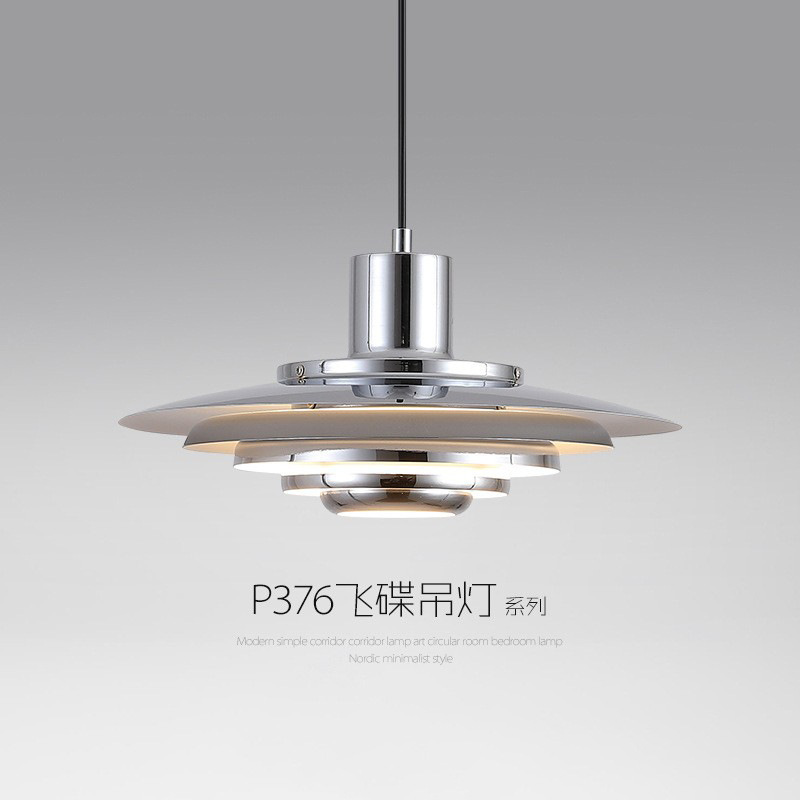 Danish Designer Ufo Pendant Light Modern Minimalist Multi-Layer Dining Room Swing Arm Bar Island Dining Table Lamp Silver Minimalist