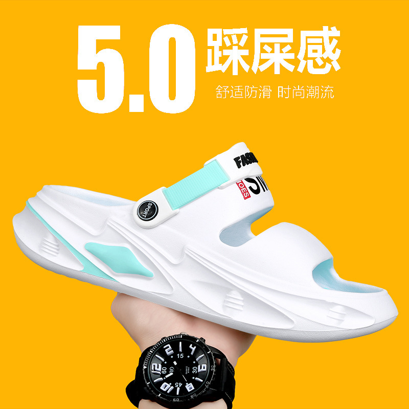 Sandalinas de playa para hombres de verano pareja de suela suave antideslizante para conducir dos usos deportivos pisar mierda sensación sandalinas casuales