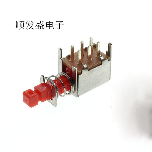 PS-22F02 六脚带锁A03直键开关 自锁开关 红色按钮 琴键开关 A03
