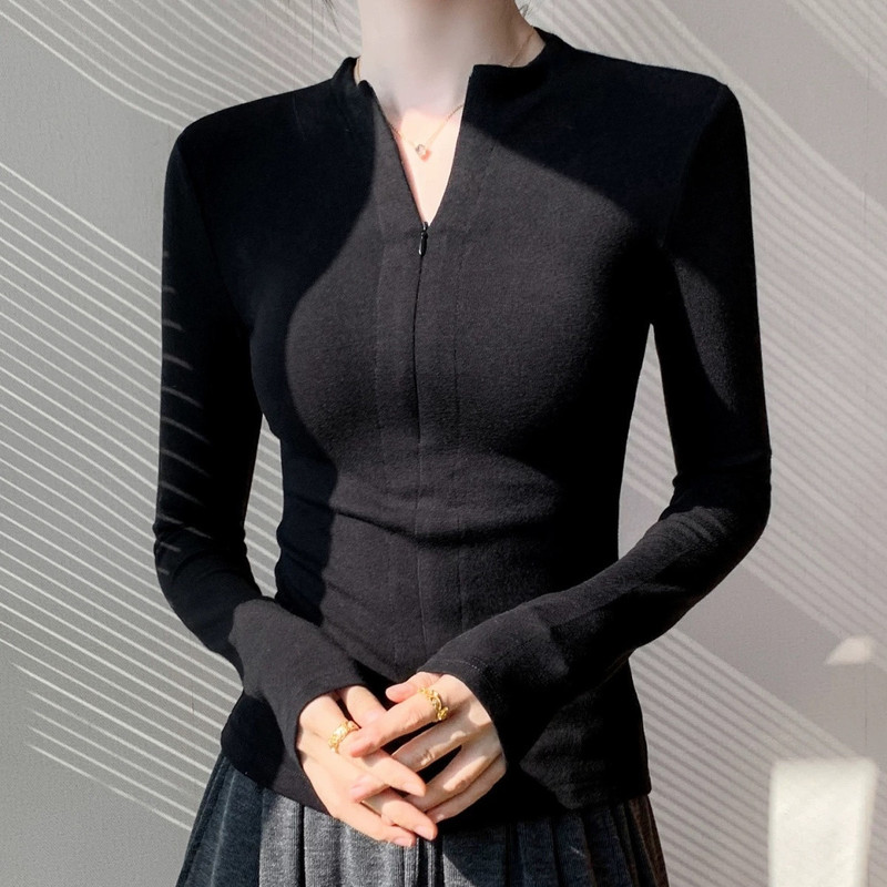【De Rong Fabric】New Style Spring and Autumn Short T-Shirt for Petite Women, Slim Fit Casual Top 【De Rong Fabric】New Style Spring and Autumn Short T-Shirt for Petite Women, Slim Fit Casual Top