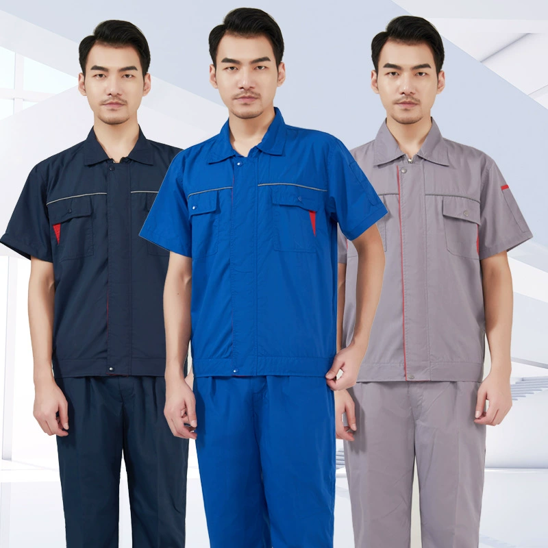 Летний комбинезон с короткими рукавами костюм мужской тонкой строительной площадки авторемонтный завод пальто мастерская электрик одежда по охране труда