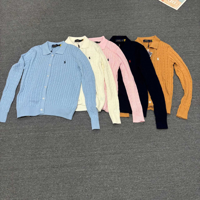 Scan Code Available/25 Pony Embroidered Pure Cotton Lapel Cotton and Linen Cardigan Long-Sleeved Top for Women, One Piece Drop Shipping