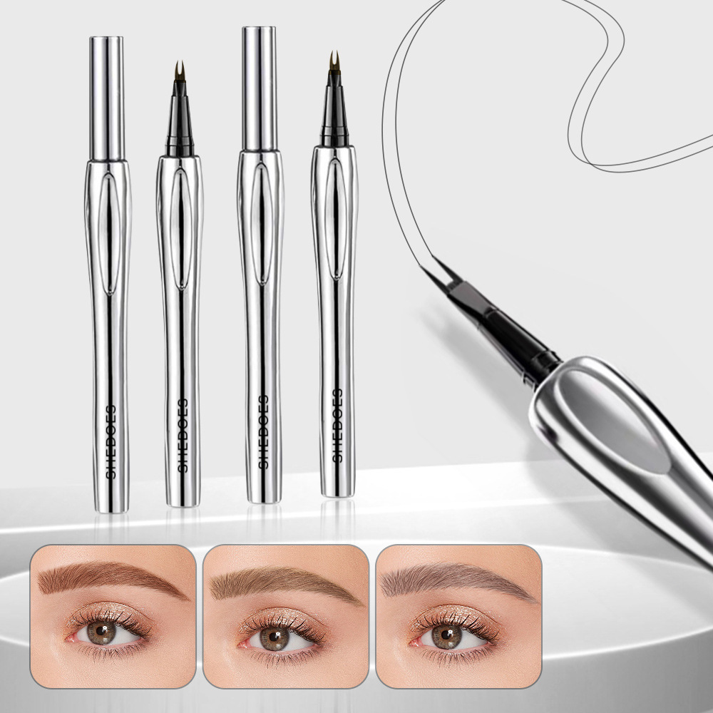 Shedoes Cross-Border Bifurcated Eyebrow Pencil Waterproof Non-Smudge Ultra-Fine Stereo Eyebrow Liquid Pen Natural Wild Eyebrows Do Not Fade