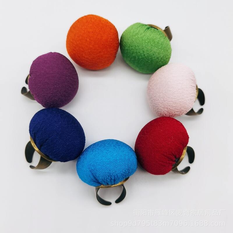 Wind Crepe Ring Needle Insert Retro Finger Ring Pin Pearlescent Needle Storage Diy Needle Tie Wind Craft