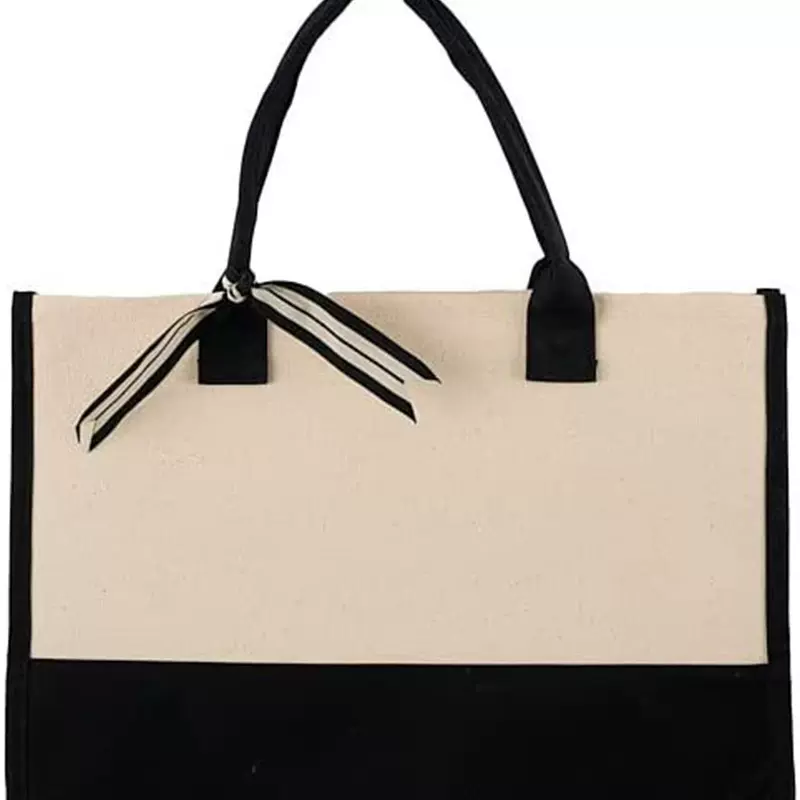 跨境批发帆布手提袋耐用轻便大容量手提袋购物袋文件袋便携收纳袋