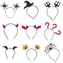 南瓜万圣节发箍2025新款魔法帽恶魔翅膀搞怪头饰拍照道具装扮头箍