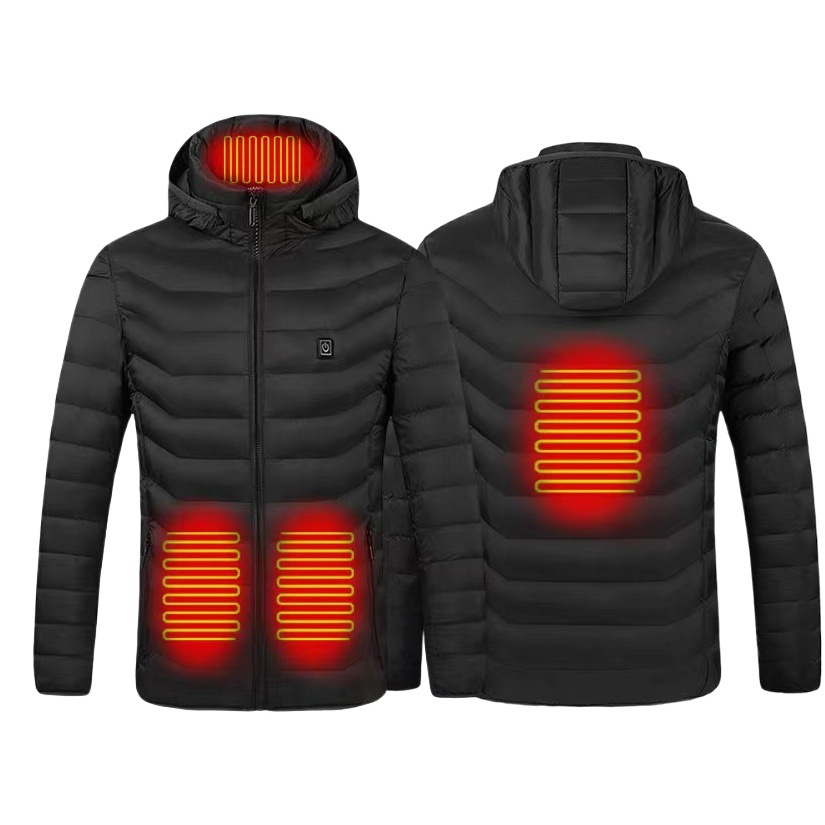 Cross-border explosions single-control nine-zone electric cotton-padded clothes USB power supply dual-control switch intelligent warm-keeping men with cotton-padded jacket men
