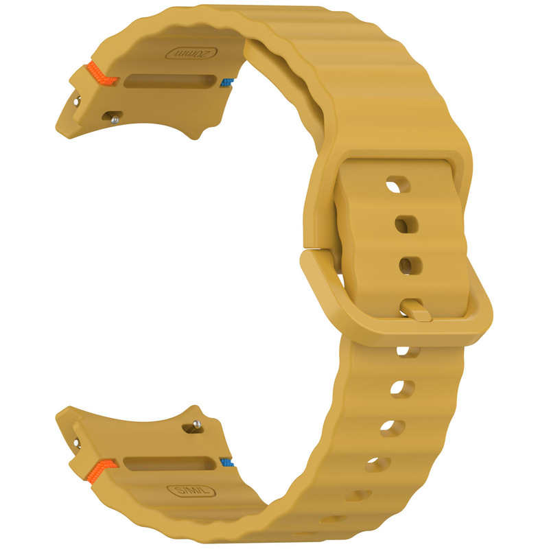 适用三星watch7手表表带三星watch7波浪纹缝线手表带彩扣硅胶表带|undefined