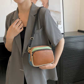 跨境新款女士真皮斜挎包潮流时尚单肩包小方包时尚简约百搭通勤包