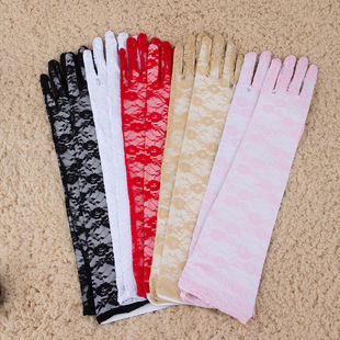Long summer gloves for bride, maxi length