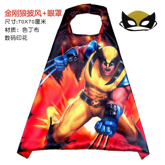 Halloween Kidsren's Cloak Spider-Man Captain America Iron Man Hero Hulk Wolverine Cloak Costume