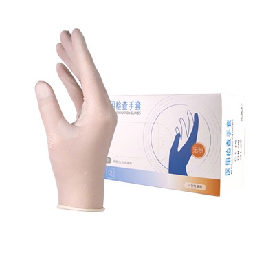 贝佳一医用检查手套乳胶无粉麻面现货|ru
