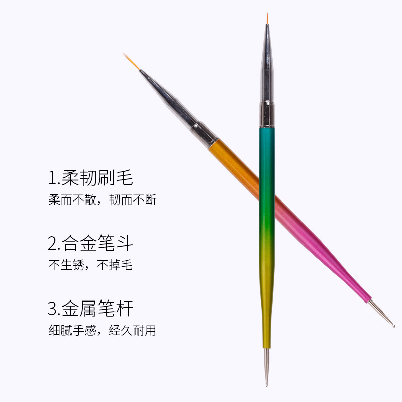 Herramienta transfronteriza de la pluma del arte del clavo punto de doble cabeza taladro pluma de dibujo uñas de cristal tallado fototerapia pintura traje de la pluma