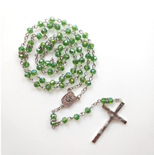 跨境饰品蓝色水钻玻璃水晶项链59颗珠链长款百搭潮流配饰毛衣链