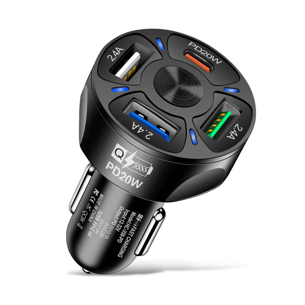 PD20W автомобильное зарядное устройство QC3.0 быстрая зарядка один тянет четыре прикуривателя 4 порта зарядки моментальная зарядка