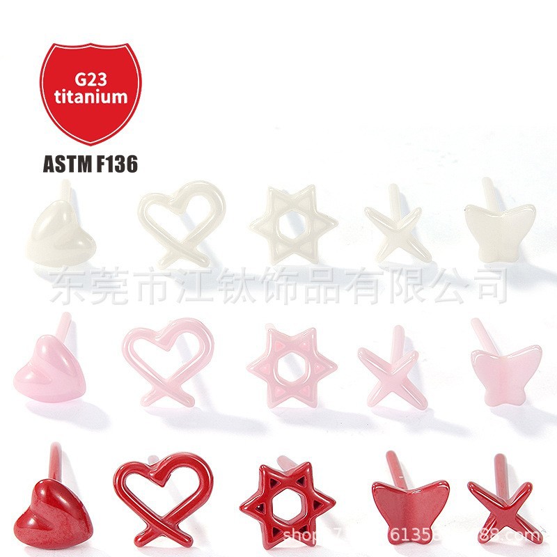 Pointed titanium steel lip stud product view