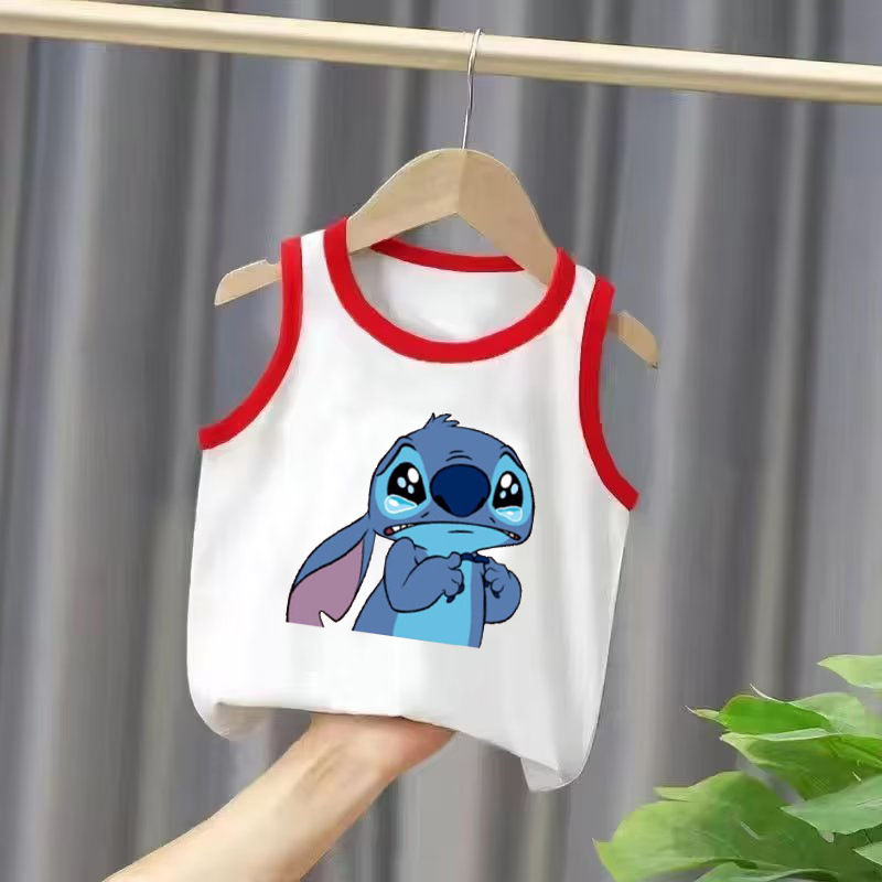 跨境外貿Stitch 史迪奇周邊可愛印花童裝坎肩上衣男女童背心批發