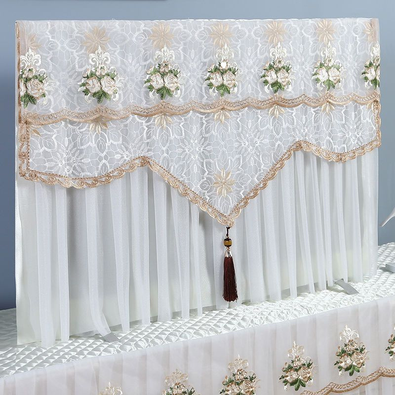 TV cubierta de polvo 50 pulgadas 55 pulgadas 65 tela de cubierta de TV LCD para arrancar sin toallas de encaje