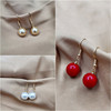 Earrings from pearl, 2022, simple and elegant design, Birthday gift