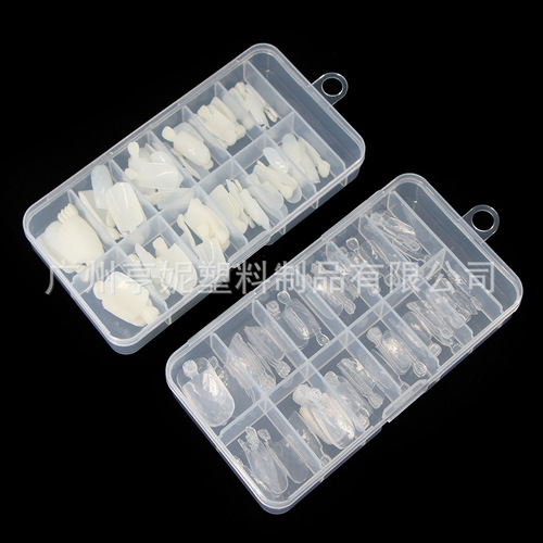 Bestselling Nail Art Diamond Shaped Transparent Natural Full Cover Nail Stickers, 120 Pieces Boxed False Nail Practice Stickers