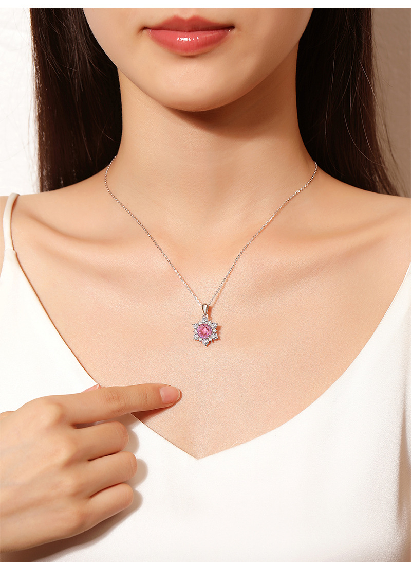 Pendant Necklace Classification 1 Piece 925 Sterling Silver Geometric Zircon High Carbon Diamond 925 Sterling Silver Cable Chain Pendant Necklace