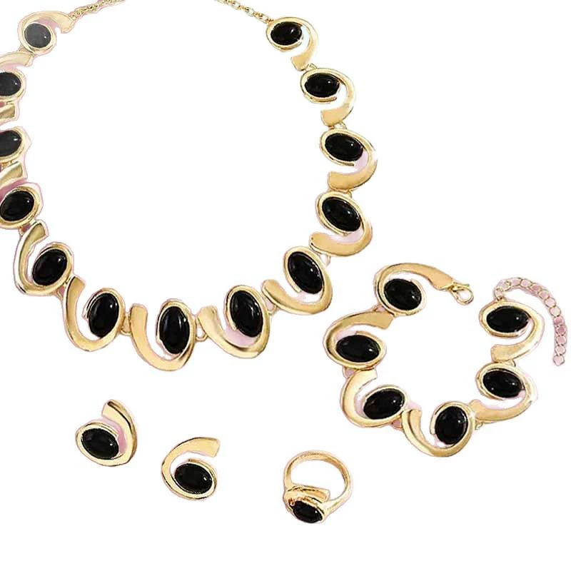 Fashionable retro creative sophisticated necklace and bracelet, chain, ring, set, 2025 years, European style, boho style