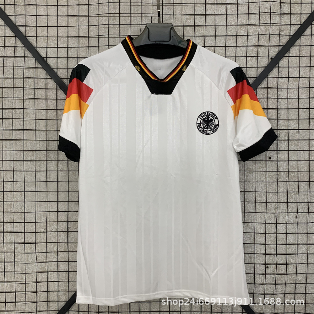 Camiseta de fútbol tailandesa retro Selección nacional Brasil Francia Argentina Portugal Camiseta de manga corta al por mayor Número de impresión