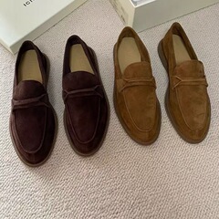 小众老钱风超软休闲平底乐福鞋女真皮舒适透气一脚蹬懒人圆头单鞋