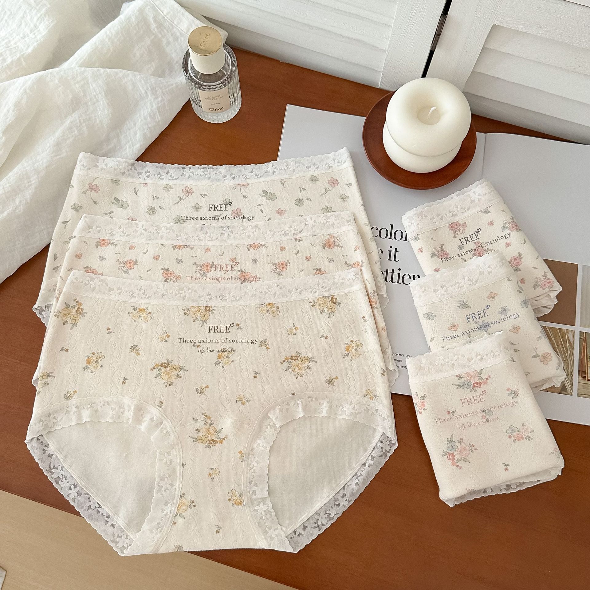 2768 Eden Garden Diary Cotton Soft Pants Floral Women's Underwear Cotton Cotton Anti-bacterial Crotch Women's 2024 New Style
