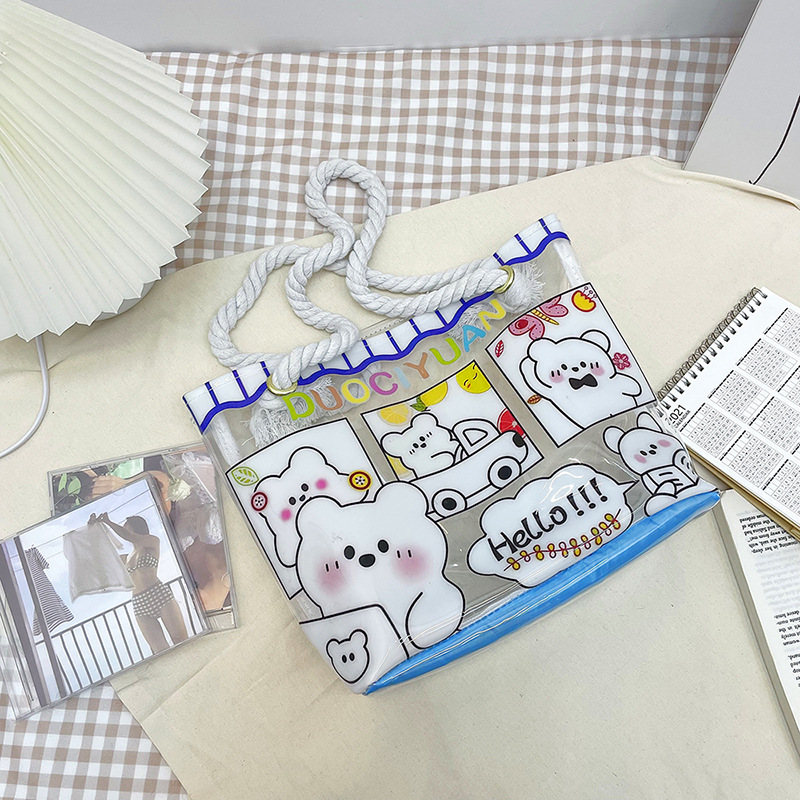 Wholesale Cute Little Bear Bunny Transparent Pvc Shoulder Messenger Bag Nihaojewelry display picture 10