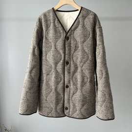 P650758NN 秋冬新款葫芦形羊毛点纱鹅绒外套百搭休闲羽绒服