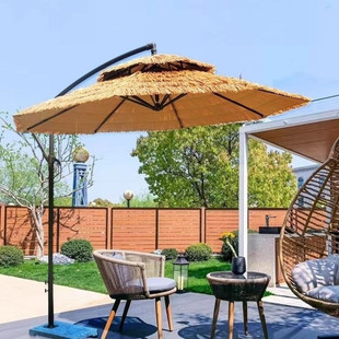 Q9D [3626 People Collected] Straw Umbrella Outdoor Beach Parasol Camping Sunscreen Beach Parasol Garden