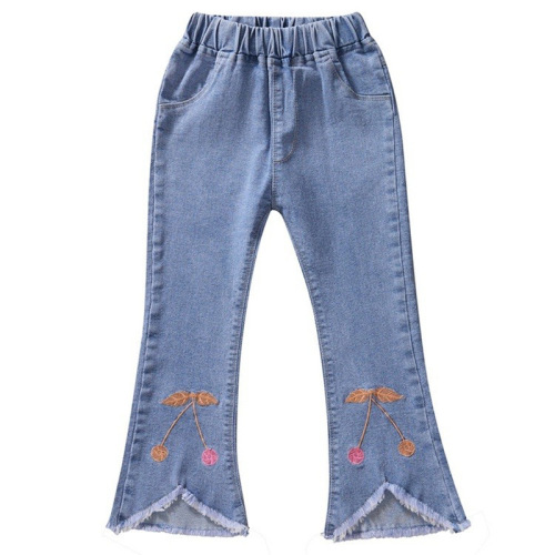 Girls' jeans, bell bottoms, spring new style, children's autumn, girls' slit, big children's pants, dropshipping