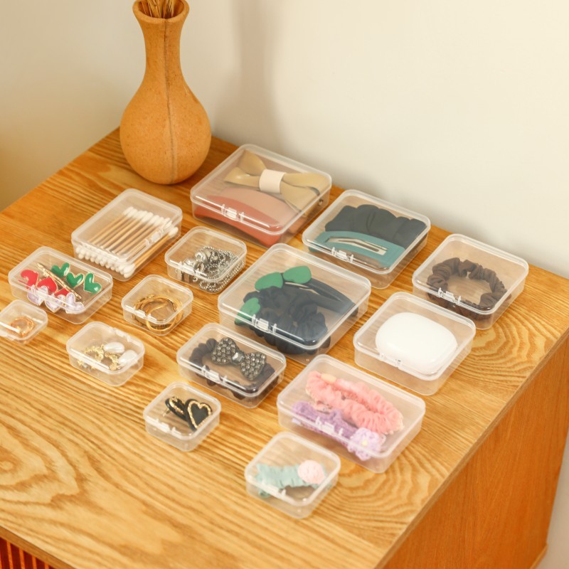 小さな pp 正方形透明 Guka DIY 文具プラスチック包装箱マニキュア漁具収納ボックス電子アクセサリーボックス|undefined