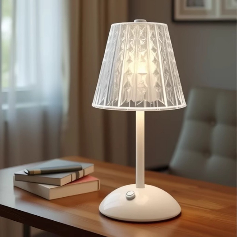 Lámpara de mesa de bar retro, luz de ambiente de escritorio de campamento al aire libre, luz de noche, luz de ambiente, larga duración de la batería, luz de mesa de barra clara