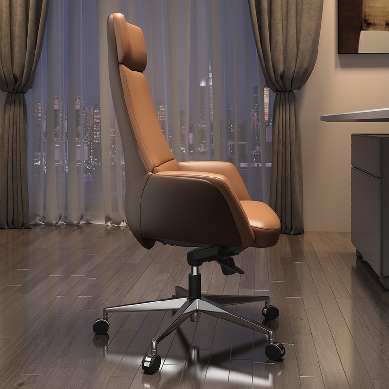 Silla de oficina de respaldo alto simple SILLA DE Gerente Ejecutivo arte de cuero inclinable Silla de computadora de oficina cómoda silla de recepción a juego