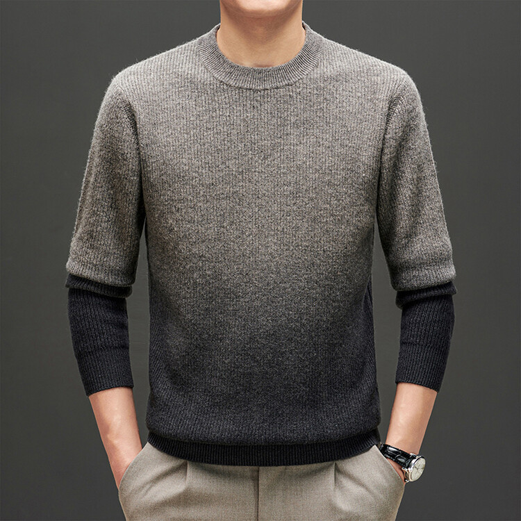 Maglione invernale da uomo in lana a scollo rotondo spesso e caldo, tendenza moda giovanile, parte superiore interna_voghion.com