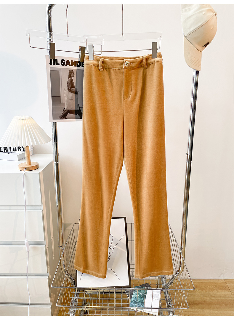 GraceChic 2025 Spring And Autumn New One-Button Set Irregular Lapel Simple Camel Suit Pants For Women_voghion.com