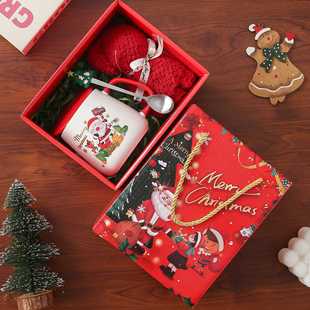 Cute Christmas Ceramic Water Cup Birthday Gift Girl Bestie Mug with Lid Spoon Cup Souvenir Tea Cup