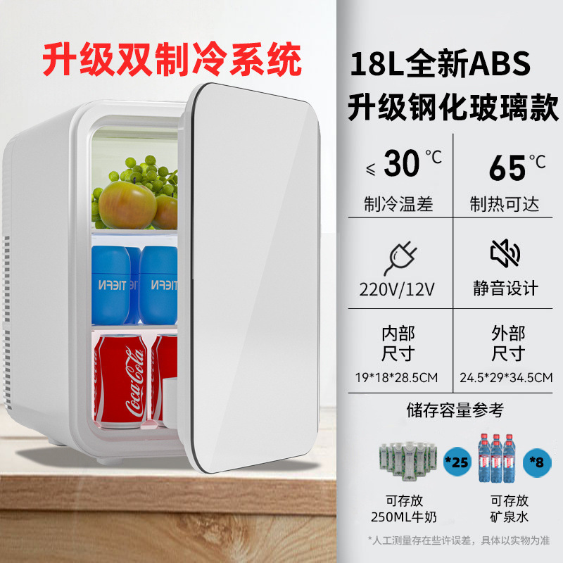 新型小冰箱小型迷你简易冰箱加热制冷化妆品宿舍车载家用冷藏保鲜|undefined