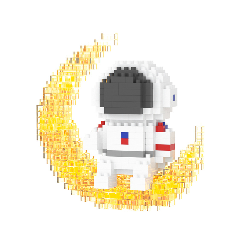 Mekensham partículas pequeñas ensamblar bloques de construcción adultos juguetes difíciles astronauta al por mayor y al por menor de una sola pieza de entrega