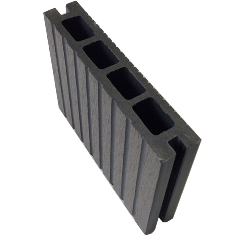 En stock hueco cuadrado agujero madera plástico 135*25 piso al aire libre ingeniería jardín patio diseño decoración placa anti-corrosión madera