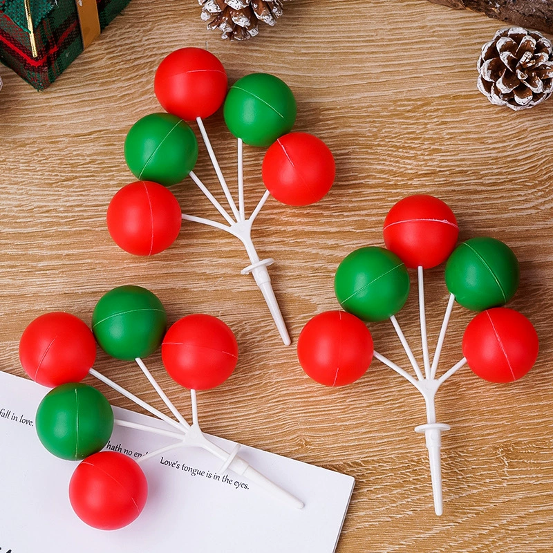 2024 Рождественский торт украшение красновато-зеленый пластиковый воздушный шар ретро большой шар десерт день рождения плагин