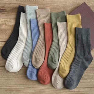 Socks Women Korean Style Mid-length Socks Autumn and Winter Cotton Socks Ins Stockings Japanese Style Stockings Stacked Socks for Women
