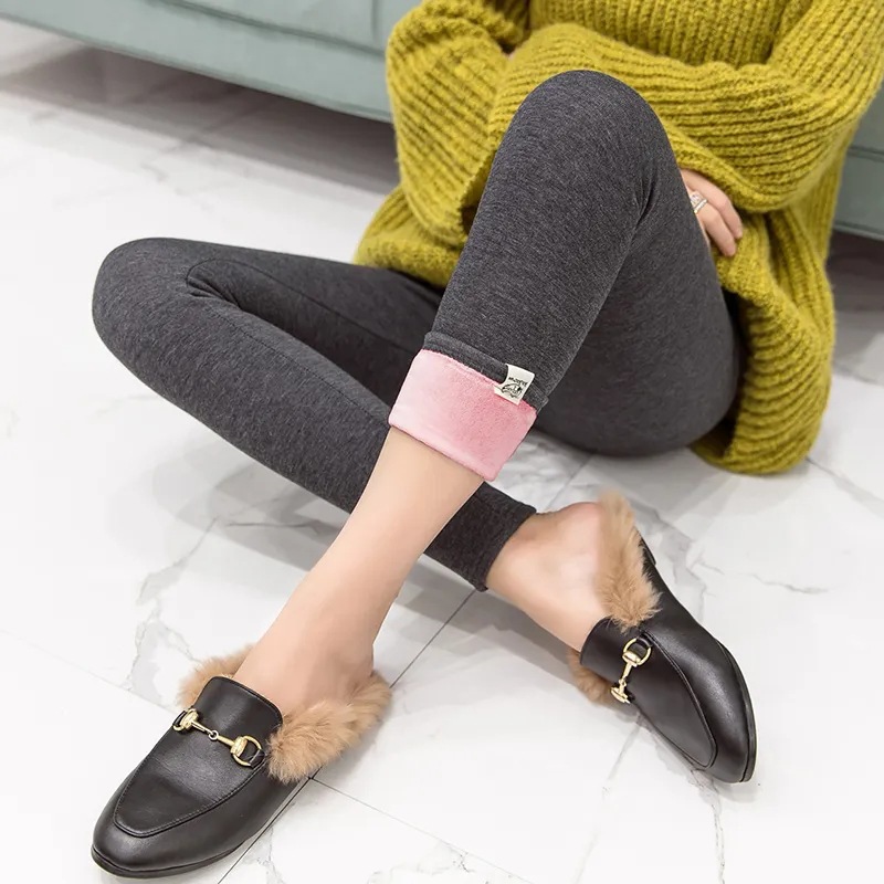 Ropa de maternidad Otoño e Invierno forro polar caliente cintura alta vientre apoyo pantalones primavera y verano leggings delgados no-invertido terciopelo exterior desgaste estiramiento image 10