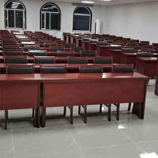 J8 Strip Red Long Table Solid Wood Conference Table Long Table Conference Room Table and Chair Combination Training Table Auditorium Three People G3