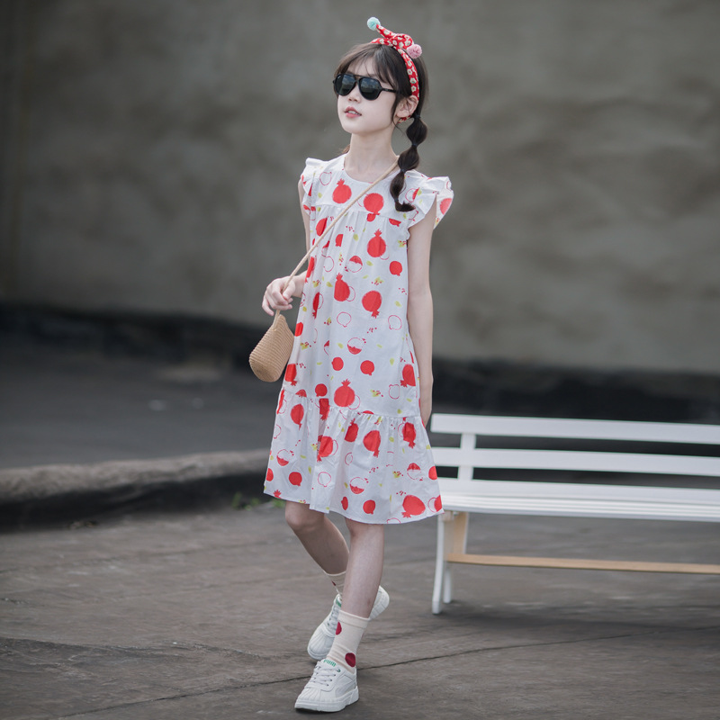 Vestido floral para niñas, novedad de verano 2024, vestido playero, estilo vacacional infantil, moderno, para niñas grandes